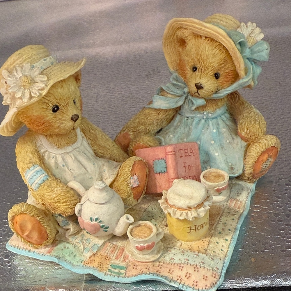 Cherished Teddies Freda and Tina adorable Tea Party - Picture 10 of 12